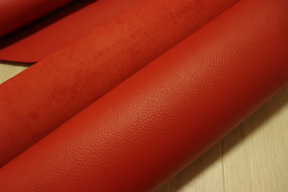 ds28円！新入荷！姫路レザー　顔料仕上げ　シボ型押し　レッド　230ds