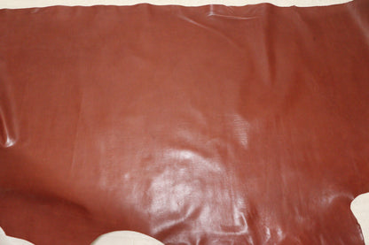 ds45円！イタリアンレザー　レッドブラウン　スムース加工　ヌメ革　200ds