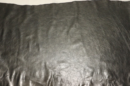 ds35円！イタリアンレザー　コンビヌメ　箔貼り　カゼイン仕上げ　ブラックシルバー　220ds