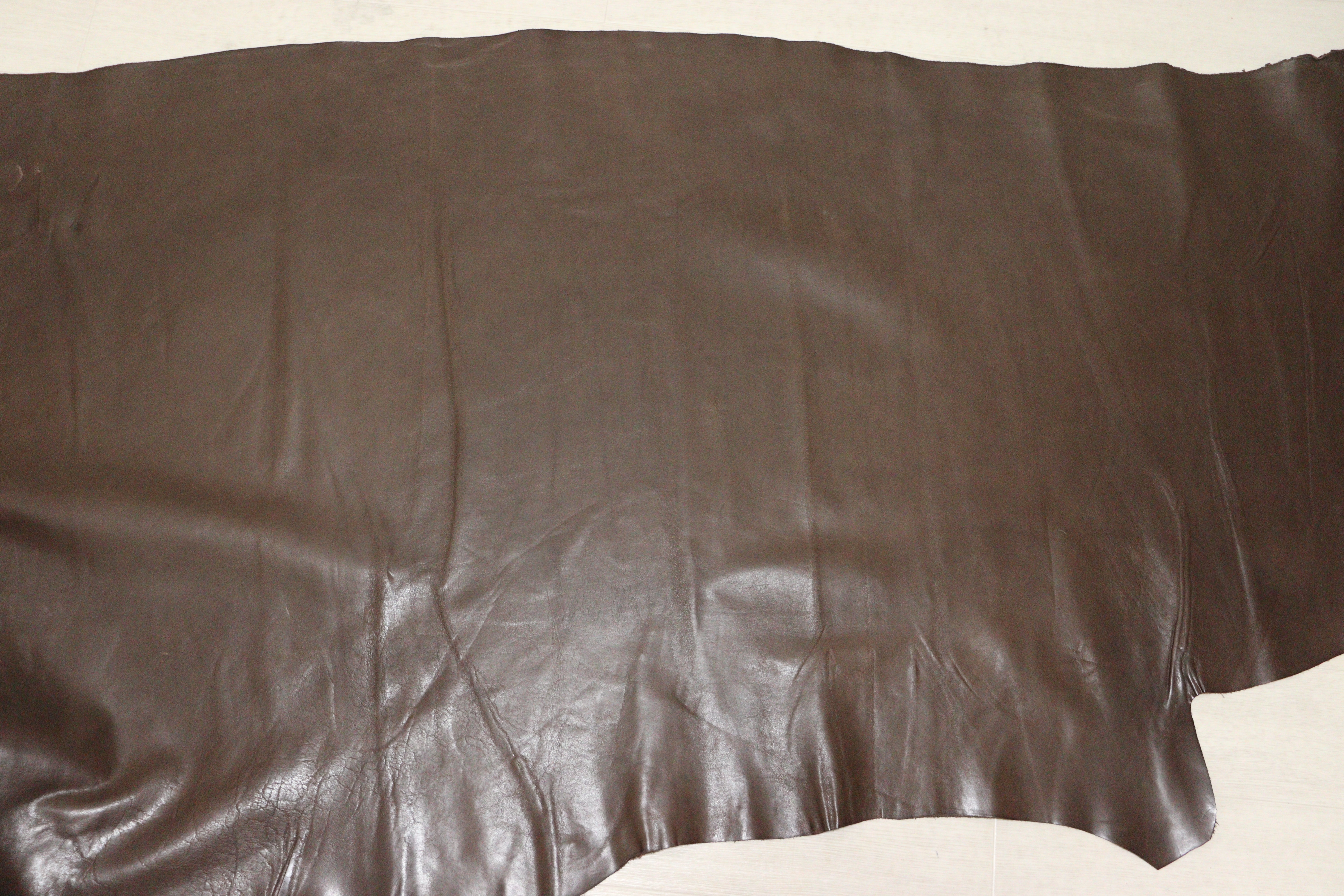 ds40円！イタリアンレザー 染料仕上げ スムース加工 ブラウン 180ds