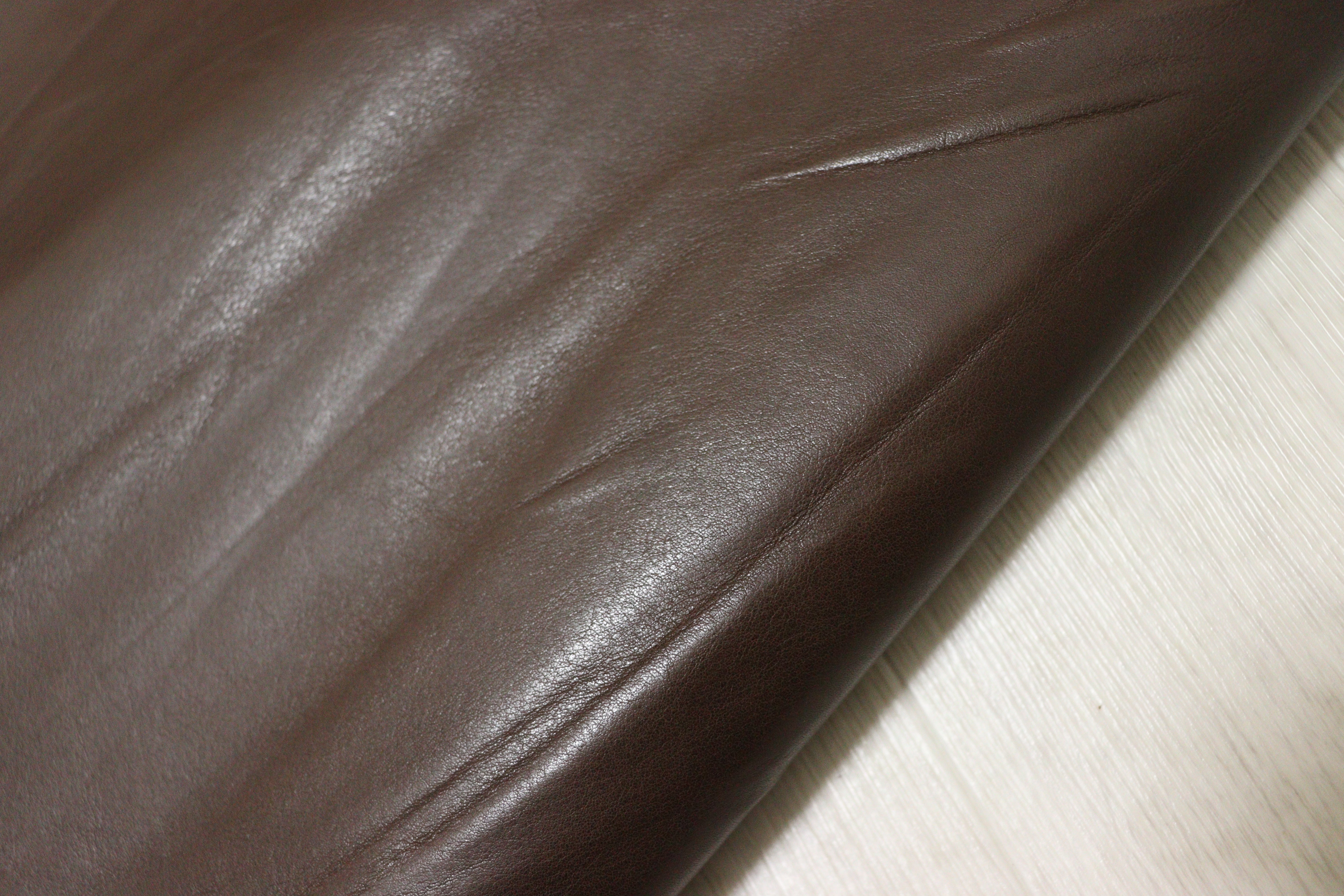 ds40円！イタリアンレザー 染料仕上げ スムース加工 ブラウン 180ds