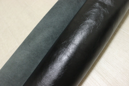 ds38円！イタリアンレザー　オイルヌメ　カゼイン仕上げ　ブラック　230ds