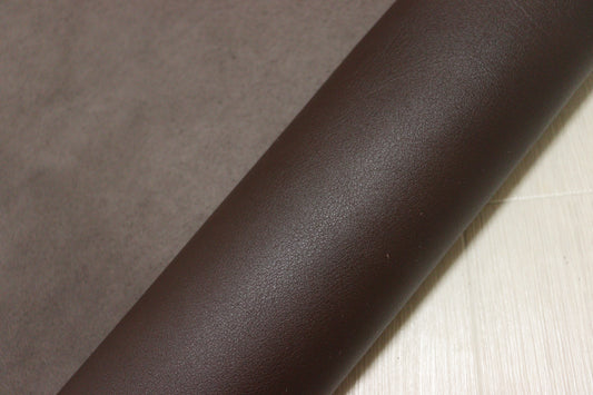 ds45円！イタリアンレザー　スムース加工　ヌメ革　ダークブラウン　220ds