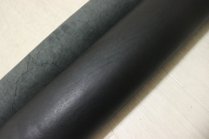 ds50円！イタリアンレザー　オイルヌメ　ブラック　ナッパ　200ds