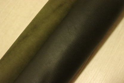 ds35円！インドレザー　オイルプルアップ　シュリンク加工　ダークグリーン　158ds