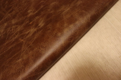 ds30円！新入荷！イタリアンレザー　ブラウン　プルアップ加工　268ds