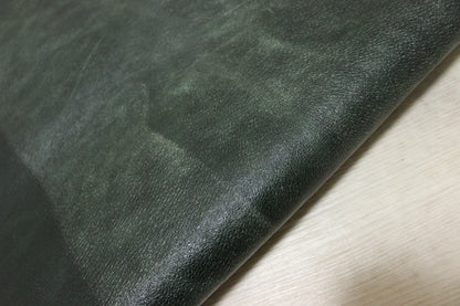 ds25円！新入荷！カゼイン仕上げ 　ダークグリーン　豚革　120ds