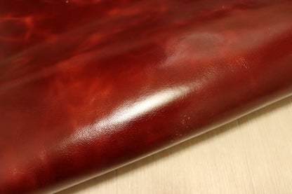 ds45円！新入荷！アンチック加工　ヌメ革　ダークレッド　235ds