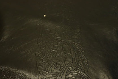 ds30円！新入荷！イタリアンレザー　フローラ　エンボス加工　ブラック　274ds