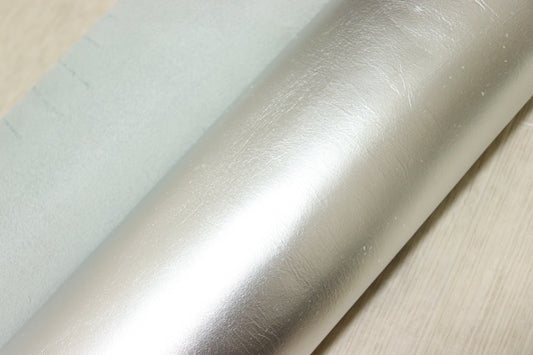 ds25円！新入荷！姫路レザー　クラッキング　箔貼り加工　シルバー　240ds