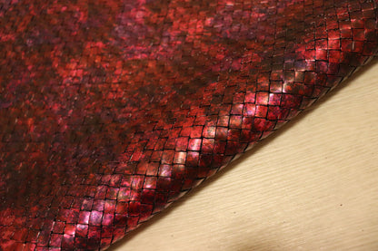 ds50円！新入荷！イタリアンレザー　スペインメッシュ　メタリックピンク　65ds