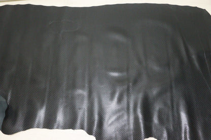 ds28円！新入荷！姫路レザー　ブロック型押し　ブラック　238ds