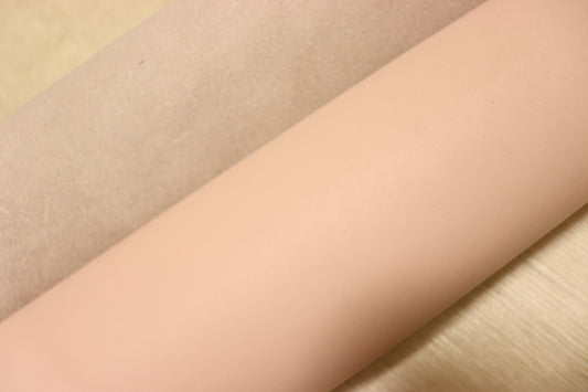 ds25円！新入荷！顔料仕上げ　スムース加工　シェルピンク　大きめハギレ　180ds