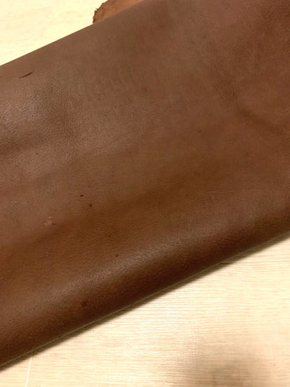 ds25円！新入荷！豚革　ブラウン　スムース加工 丸革　160ds