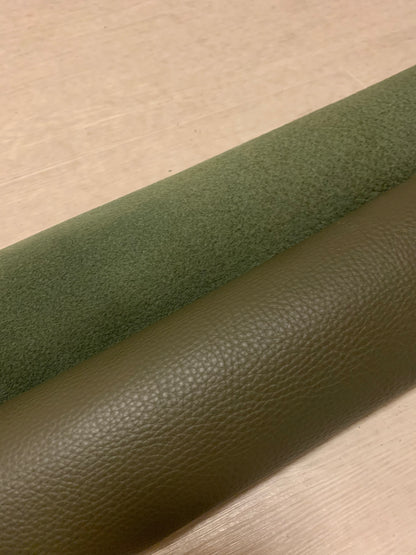 ds28円！新入荷！厚手　モチモチ　ディア調シュリンク加工　ダークオリーブ　262ds