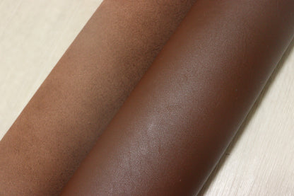 ds50円！イタリアンレザー　スムース加工　ヌメ革　アンバーブラウン　150ds