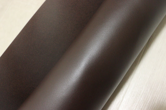 ds50円！イタリアンレザー　スムース加工　ヌメ革　ダークブラウン　150ds