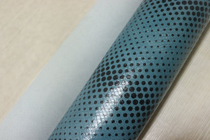 ds30円！新入荷！ドット柄プリント　牛革　ブルー　153ds