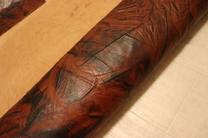 ds75円！イタリアンレザー レッドブラウン　絞り加工　ショルダー　ヌメ革　113ds