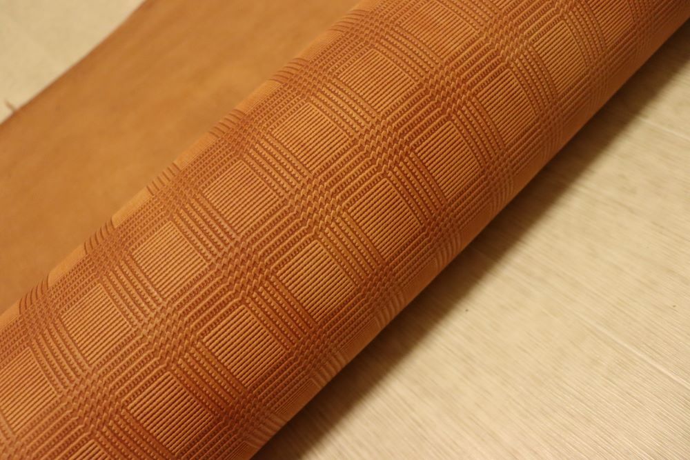 ds72円！イタリアンレザー　ショルダー　ナチュラルブラウン　チェック型押し　ヌメ革　166ds