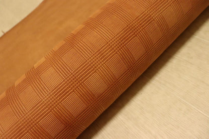 ds72円！イタリアンレザー　ショルダー　ナチュラルブラウン　チェック型押し　ヌメ革　166ds