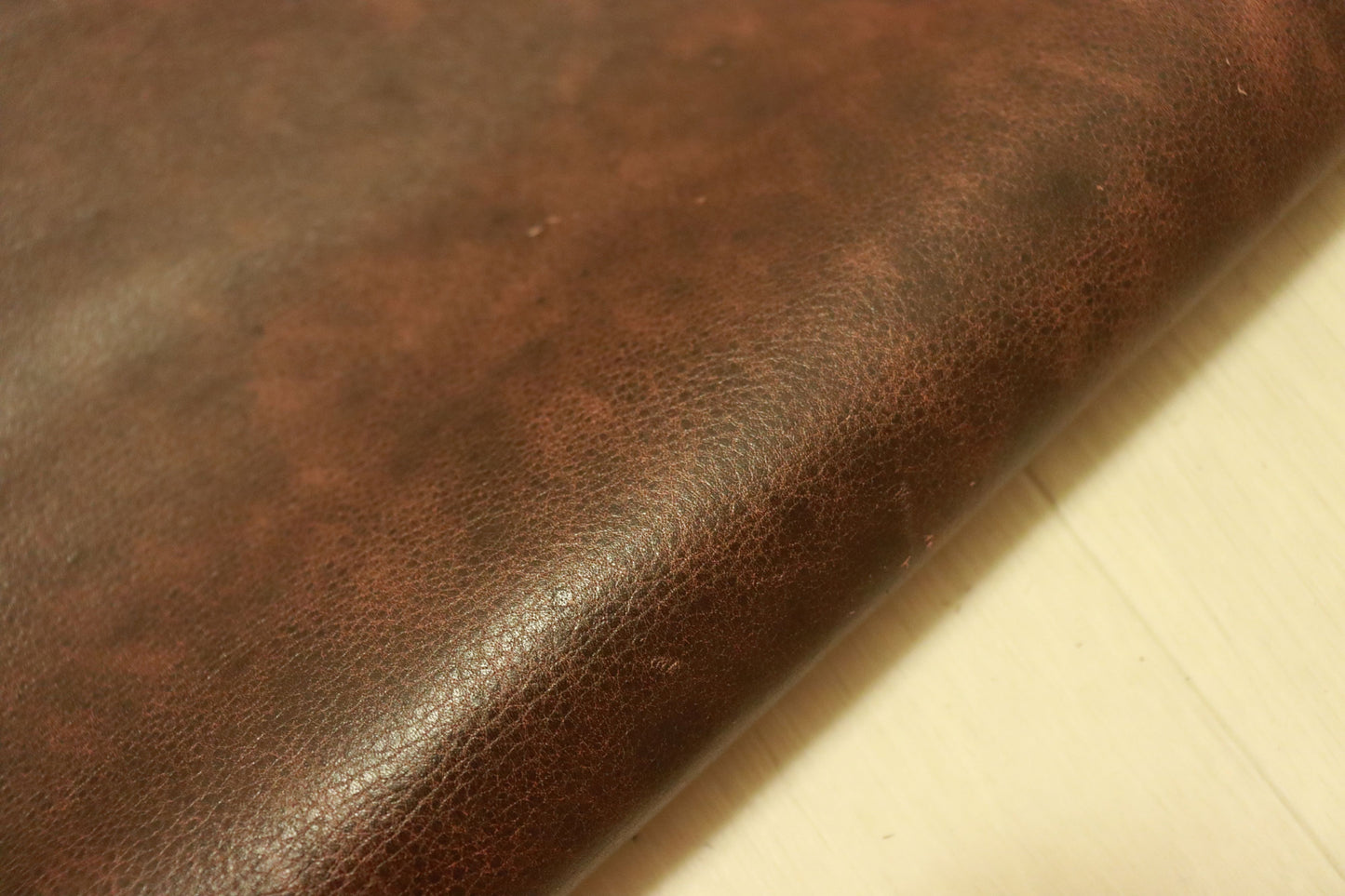 ds25円！新入荷！姫路レザー　ムラ染加工　シュリンク　ハギレ　ヴィンテージ　120ds