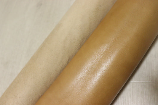 ds28円！新入荷！イエローキャメル　スムース加工　染料仕上げ　260ds