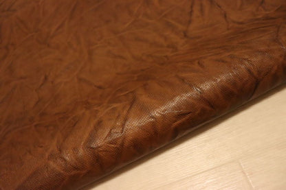 ds72円！イタリアンレザー　ショルダー　ナチュラルブラウン　絞り加工×エンボス　オイルヌメ　120ds