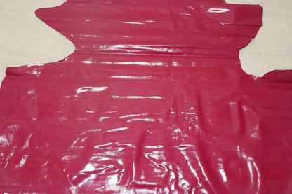 ds20円！[ローズピンク]新入荷 イタリアンレザー 牛革 クロム革 エナメル 訳あり 140ds