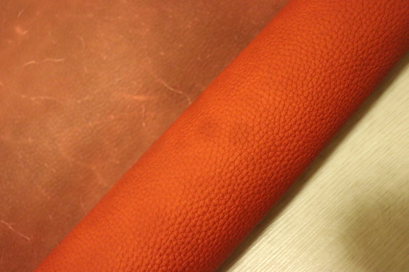 ds20円！[レッド]新入荷 国産 牛革 ヌメ革 シボ型押し 訳あり 220ds