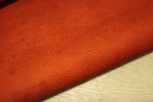 ds20円！[レッド]新入荷 国産 牛革 ヌメ革 シボ型押し 訳あり 230ds