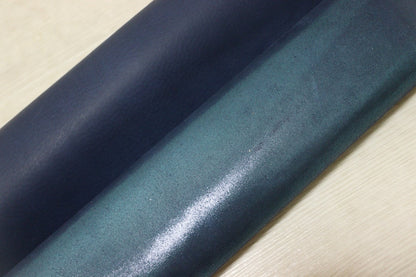 ds25円！[メタリックブルー]新入荷 国産 豚革 クロム革 箔貼り加工 100ds