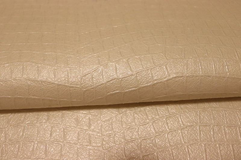 ds25円！[パールホワイト]新入荷 イタリアンレザー 豚革 クロム革 クロコ型押し やや訳あり 103ds