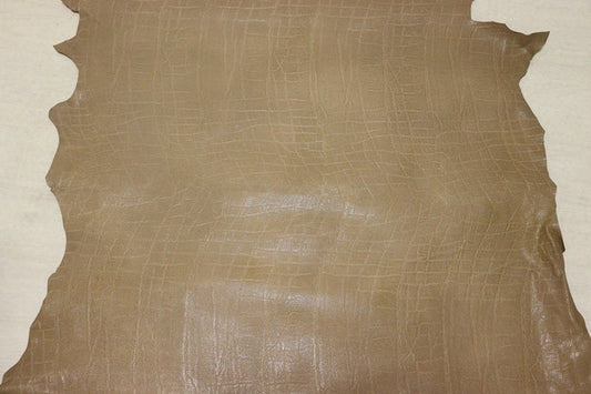 ds25円！[ベージュ]新入荷 国産 豚革 ヌメ革 エレファント型押し 顔料仕上げ 104ds