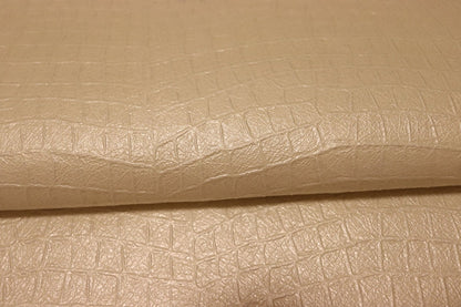 ds25円！[パールホワイト]新入荷 イタリアンレザー 豚革 クロム革 クロコ型押し やや訳あり 105ds