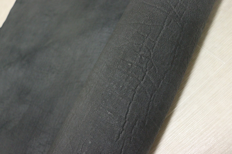 ds25円！[ブラック]新入荷 国産 豚革 クロム革 エレファント型押し ワックス仕上げ 113ds