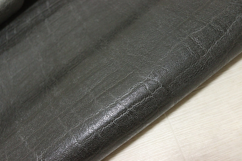 ds25円！[グレー]新入荷 国産 豚革 ヌメ革 エレファント型押し アメ豚 117ds