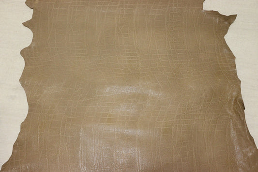 ds25円！[ベージュ]新入荷 国産 豚革 ヌメ革 エレファント型押し 顔料仕上げ 118ds