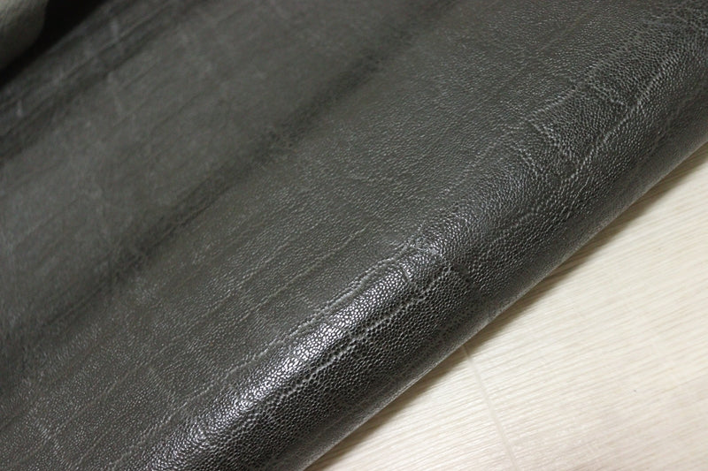 ds25円！[グレー]新入荷 国産 豚革 ヌメ革 エレファント型押し アメ豚 119ds
