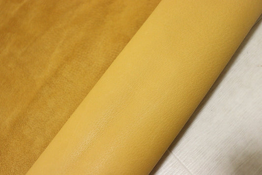 ds25円！[イエローキャメル]新入荷 国産 豚革 クロム革 スムース加工 120ds