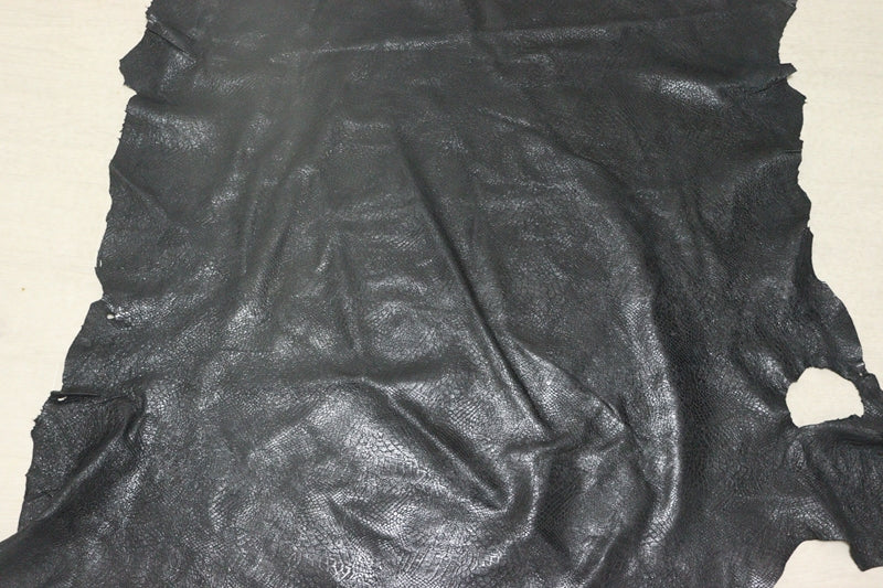 ds25円！[ブラック]新入荷 国産 豚革 クロム革 オースト型押し 120ds