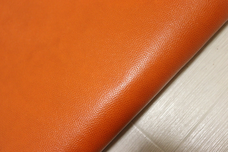 ds25円！[オレンジ]新入荷 国産 牛革 クロム革 ムラ染加工 シボ型押し 120ds