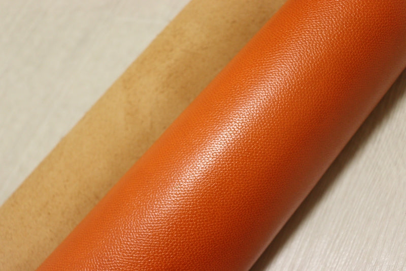ds25円！[オレンジ]新入荷 国産 牛革 クロム革 ムラ染加工 シボ型押し 120ds