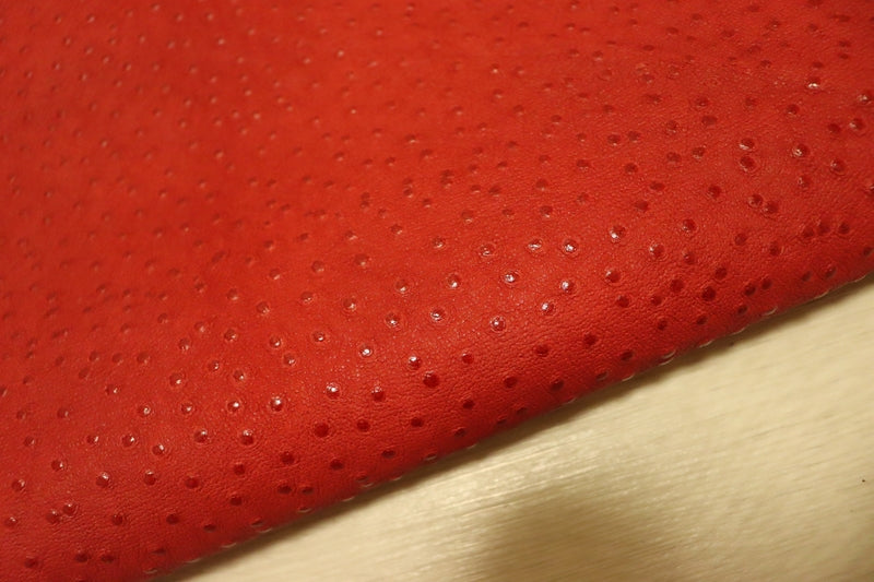 ds25円！[レッド]新入荷 国産 豚革 クロム革 エミュー型押し 123ds