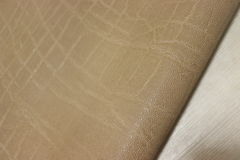 ds25円！[ベージュ]新入荷 国産 豚革 ヌメ革 エレファント型押し 顔料仕上げ 123ds