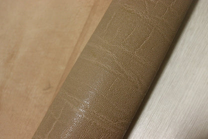 ds25円！[ベージュ]新入荷 国産 豚革 ヌメ革 エレファント型押し 顔料仕上げ 123ds