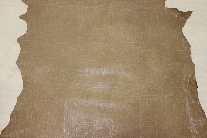 ds25円！[ベージュ]新入荷 国産 豚革 ヌメ革 エレファント型押し 顔料仕上げ 123ds