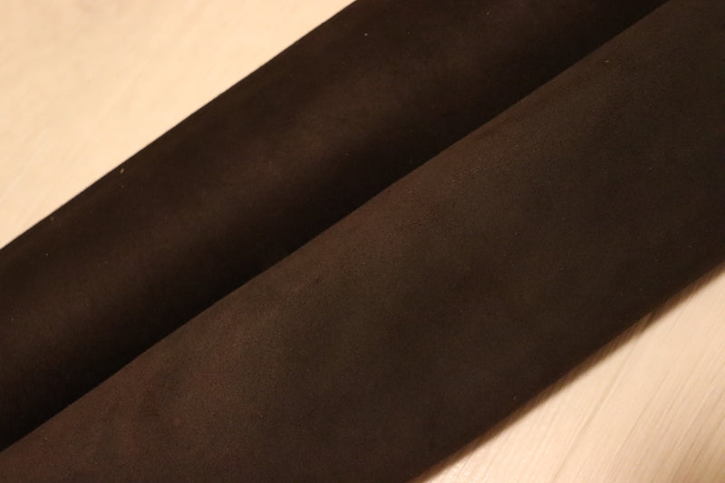ds25円！[バーントアンバー]新入荷 イタリアンレザー 牛革 クロム革 ベロア加工 130ds