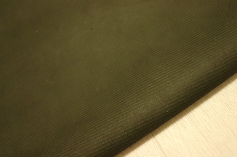 ds25円！[カーキ]新入荷 国産 牛革 クロム革 ヌバック ストライプ型押し 140ds