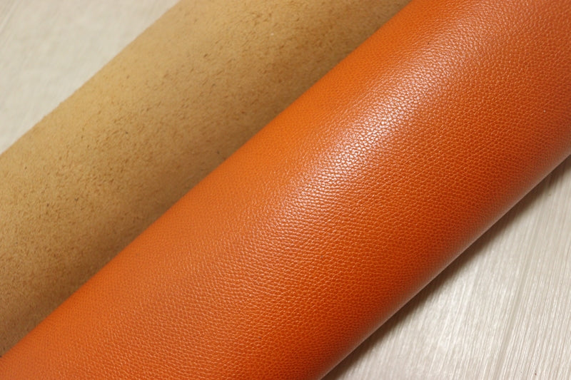 ds25円！[キャロットオレンジ]新入荷 国産 牛革 クロム革 アンチック加工 シボ型押し 140ds